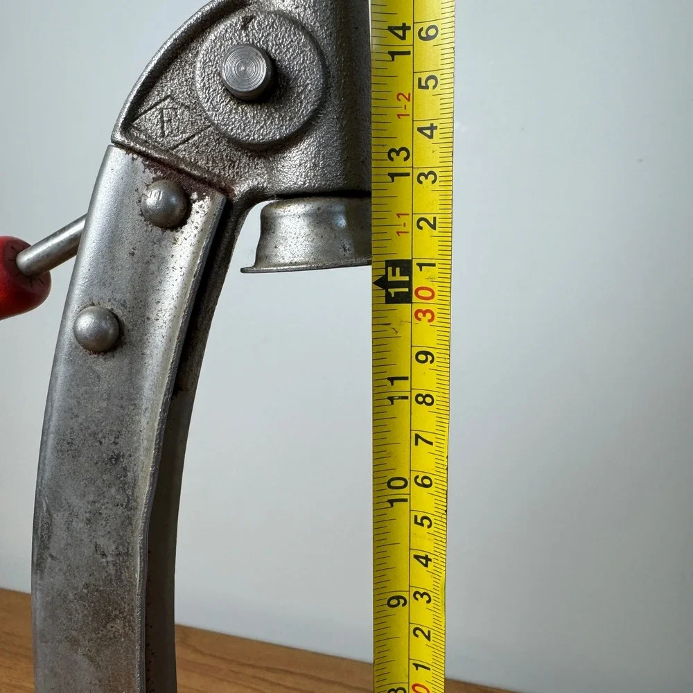 Vintage Industrial Cast Iron Bottle Capper Made in‎ USA Red Handle